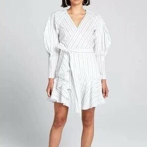 A.L.C Enzo Puff Sleeve Pin Stripe Dress